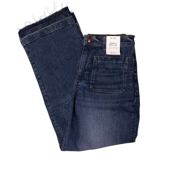 NWT Madewell Emmett Wide-Leg Jean: Let Down Hem Edition Sz 29W - Picture 4 of 12